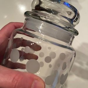 Glass Jar & Lid  Many Uses -‎ Candy, Snacks, Sewing, Bathroom or Craft Items